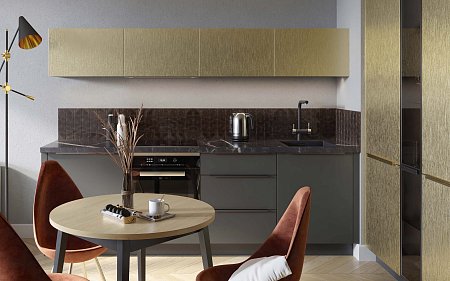 Заказать кухню Кухонный гарнитур Бриф золото в Новокузнецк